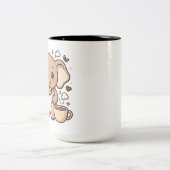 かわいい象のツートン コーヒーマグ ツートーンマグカップ (中央)