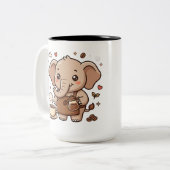 かわいい象のツートン・コーヒーマグ ツートーンマグカップ (正面左)