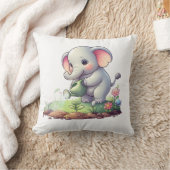 かわいい象のデザインの枕 クッション (ブランケット)