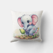 かわいい象のデザインの枕 クッション (裏面)