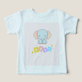 かわいい象のトドラーTシャツ | パステルベイビーTシャツ