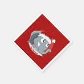 かわいい象のナプキンのクリスマス漫画 スタンダードカクテルナプキン (角)