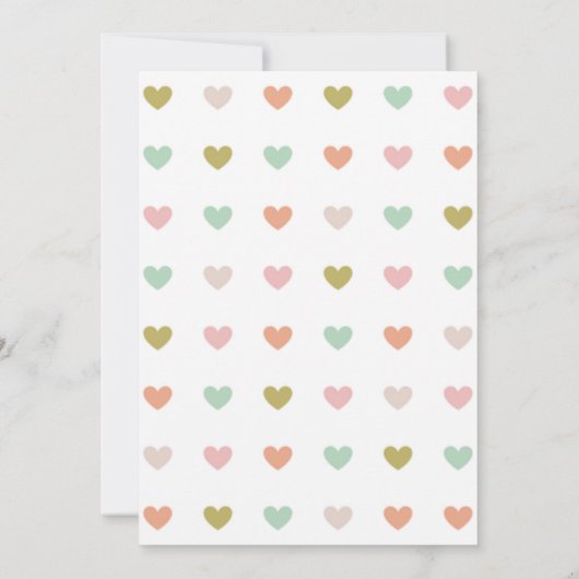 かわいい象のハートムード赤ちゃんシャワー招待状 招待状 (裏面)