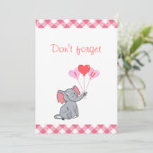 かわいい象のバレンタインデー シーズンカード (スタンド正面)