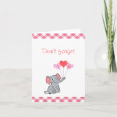 かわいい象のバレンタインデー シーズンカード (正面)