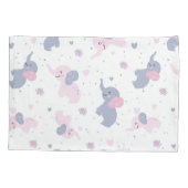 かわいい象のパターン 枕カバー (裏面)