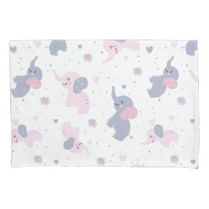 かわいい象のパターン 枕カバー