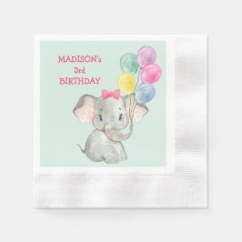 かわいい象のパーティーバルーン誕生日 縁ありカクテルナプキン