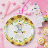 かわいい象のヒマワリのベビーシャワー誕生パーティー ペーパープレート (パーティー)