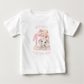 かわいい象のファーストバースデー 秋の女の子 ベビーTシャツ (正面)