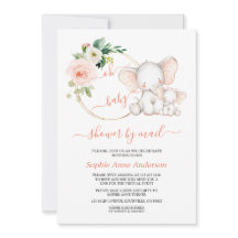 かわいい象のフローラバーチャル赤ちゃんシャワーbyメール