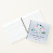 かわいい象のフローラ男の赤ちゃんベビーシャワー ノートブック (内部)