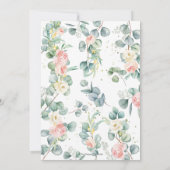 かわいい象のフローラ緑の赤ちゃんシャワーガール 招待状 (裏面)