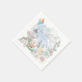 かわいい象のフローラ自然男の子の赤ちゃんシャワーピクニック スタンダードカクテルナプキン (角)