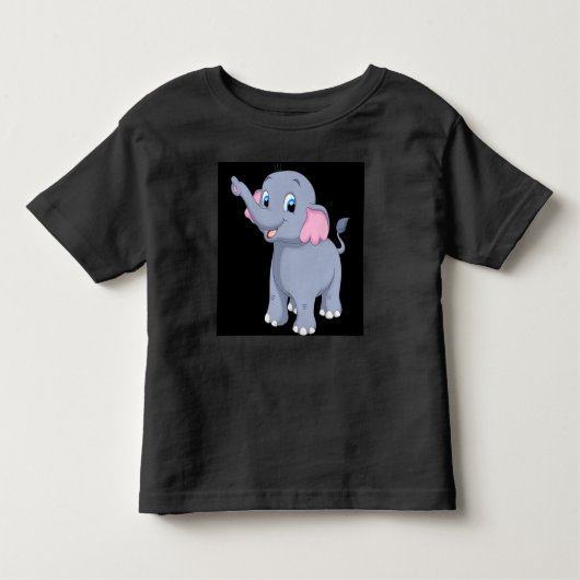 かわいい象のプリントがポイントの愛らしいTシャツ トドラーTシャツ (正面)
