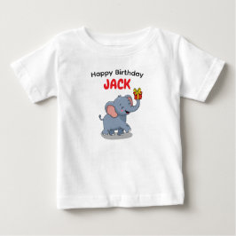 かわいい象のプレゼント ベビーTシャツ