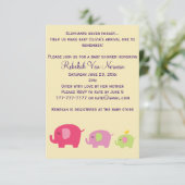 かわいい象のベビーシャワーの招待 招待状 (スタンド正面)