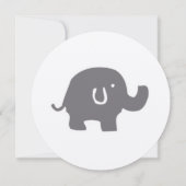 かわいい象のベビーシャワー招待状 招待状 (裏面)