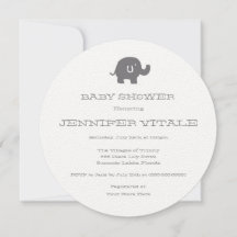 かわいい象のベビーシャワー招待状