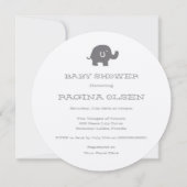 かわいい象のベビーシャワー招待状 招待状 (裏面)