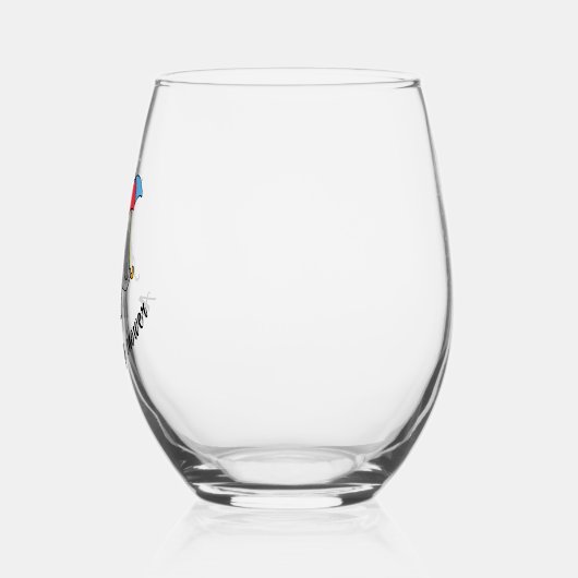 かわいい象のベビーシャワー（名前）飲み物用品セット ステムなしワイングラス (左)