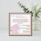かわいい象のベビー性別がパーティーを明かす 招待状 (スタンド正面)