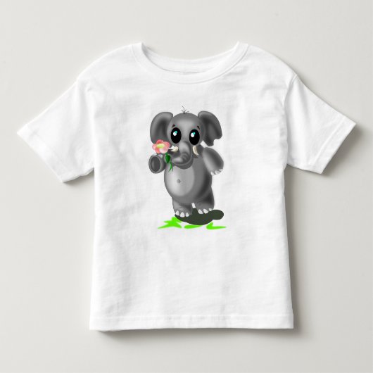 かわいい象のベビーTシャツ トドラーTシャツ (正面)