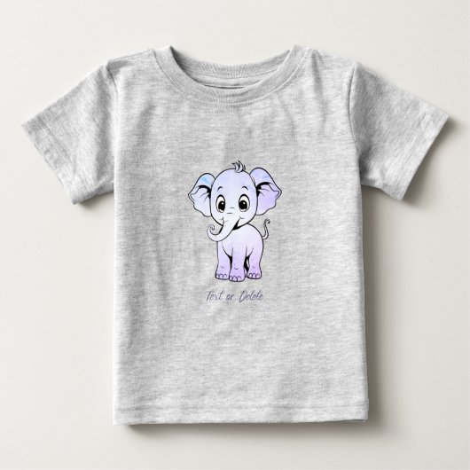 かわいい象のベビーTシャツ ベビーTシャツ (正面)