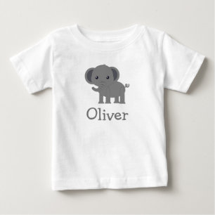 かわいい象のベビーTシャツ ベビーTシャツ
