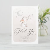 かわいい象のベージュベ男女兼用イジャー サンキューカード (スタンド正面)