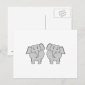 かわいい象のペア。カップル. ポストカード (正面/裏面)