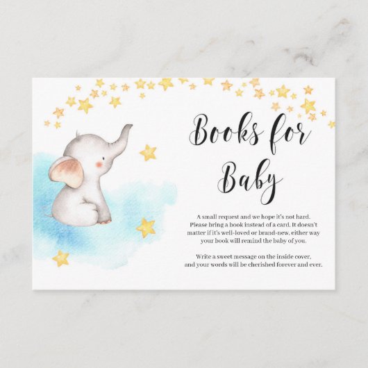 かわいい象のホットエアバルーン金ゴールドブックリクエスト エンクロージャーカード (正面)