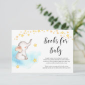 かわいい象のホットエアバルーン金ゴールドブックリクエスト エンクロージャーカード (スタンド正面)