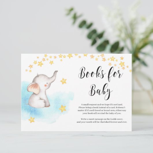 かわいい象のホットエアバルーン金ゴールドブックリクエスト エンクロージャーカード (スタンド正面)