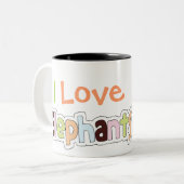 かわいい象のマグカップ ツートーンマグカップ (正面左)
