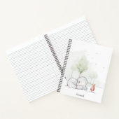 かわいい象のリス名水彩 ノートブック (内部)