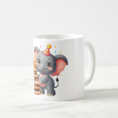 かわいい象の十六歳の誕生日 コーヒーマグカップ (正面右)