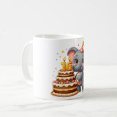 かわいい象の十六歳の誕生日 コーヒーマグカップ (正面左)