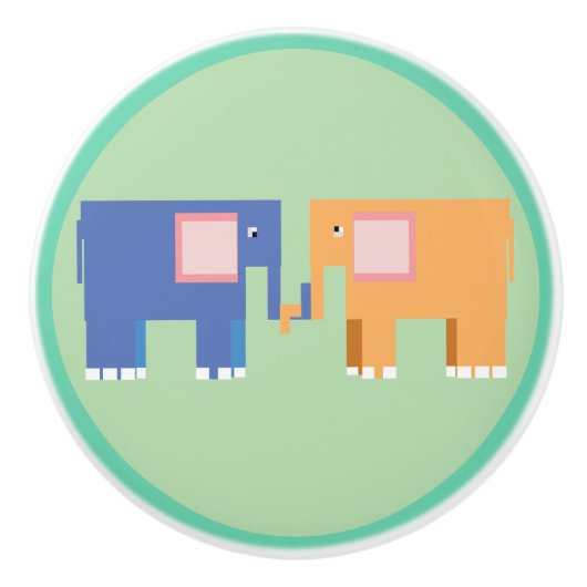 かわいい象の友達 セラミックノブ (正面)