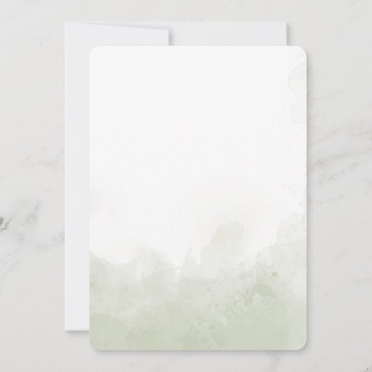 かわいい象の双子ベビーシャワーフローラ緑 招待状 (裏面)