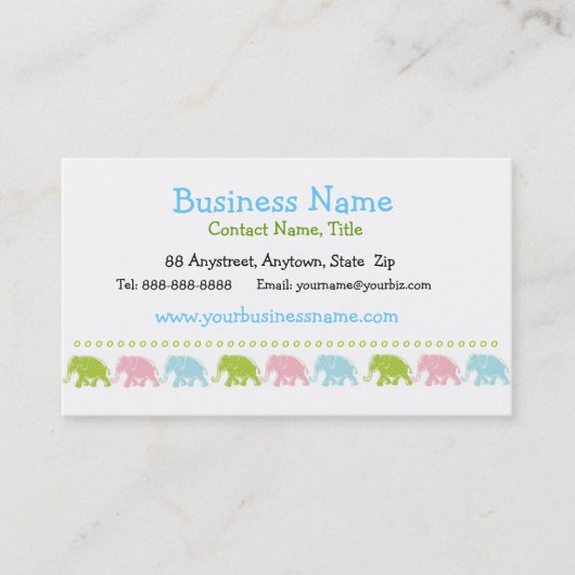 かわいい象の名刺 名刺 (正面)