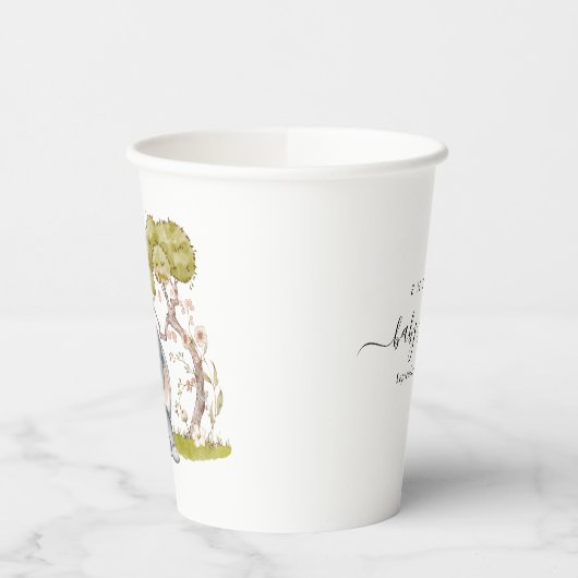 かわいい象の名前Dateスクリプト赤ちゃんシャワー 紙コップ (左)