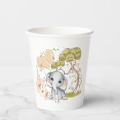 かわいい象の名前Dateスクリプト赤ちゃんシャワー 紙コップ (正面)