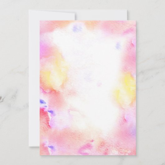 かわいい象の夏カラフルの女の子1st誕生日 招待状 (裏面)