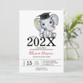 かわいい象の大学院招待状 招待状 (スタンド正面)