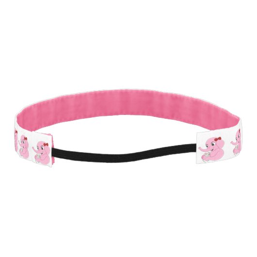 かわいい象の女の子のガールアスレティックヘッドバンド アスレチックヘッドバンド (裏面)