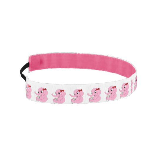 かわいい象の女の子のガールアスレティックヘッドバンド アスレチックヘッドバンド (左)