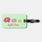 かわいい象の女の子のバッグのラベル ラゲッジタグ (裏面横)