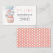 かわいい象の女の子の本ベビーカード エンクロージャーカード (正面/裏面)