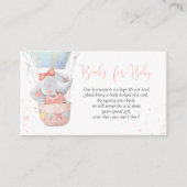 かわいい象の女の子の本ベビーカード エンクロージャーカード (正面)